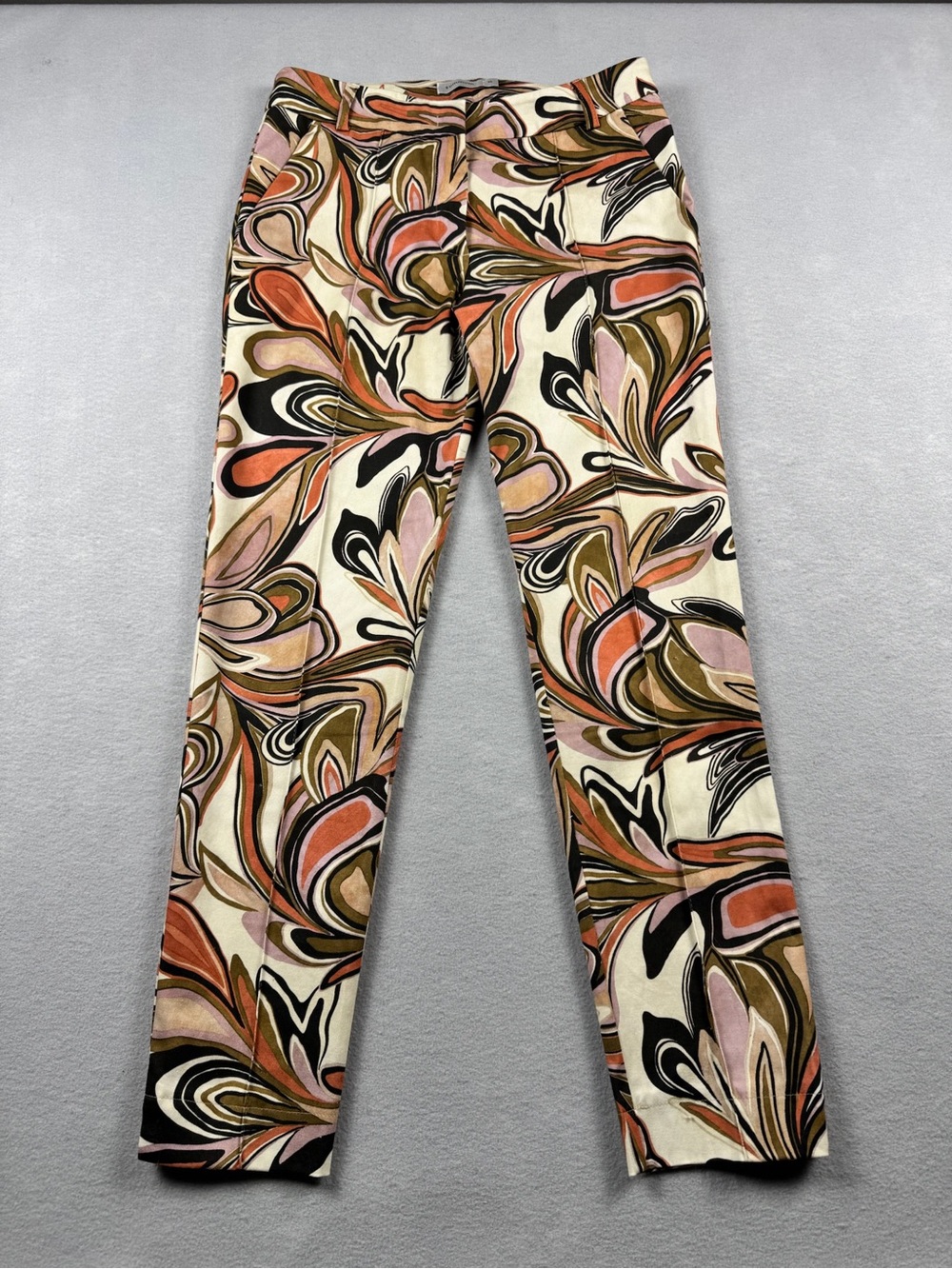 Summum Amsterdam Woman Pants Womens Small Paisley Green Leaf Print Trousers EAC